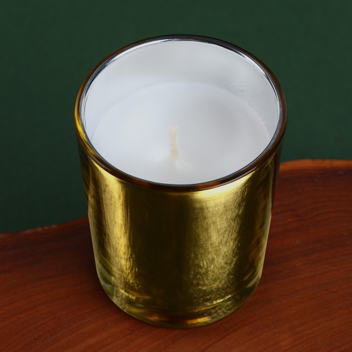 Свеча в метализированном стакане «Магия аромата", золотая, 6 х 6 х7,5 см