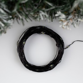 

Гирлянда «Нить» 10 м роса, IP20, чёрная нить, 100 LED, свечение белое, 12 В, УЦЕНКА