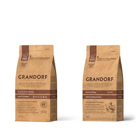 

Сухой корм Grandorf для собак всех пород, утка/картофель, беззерновой, 12 кг