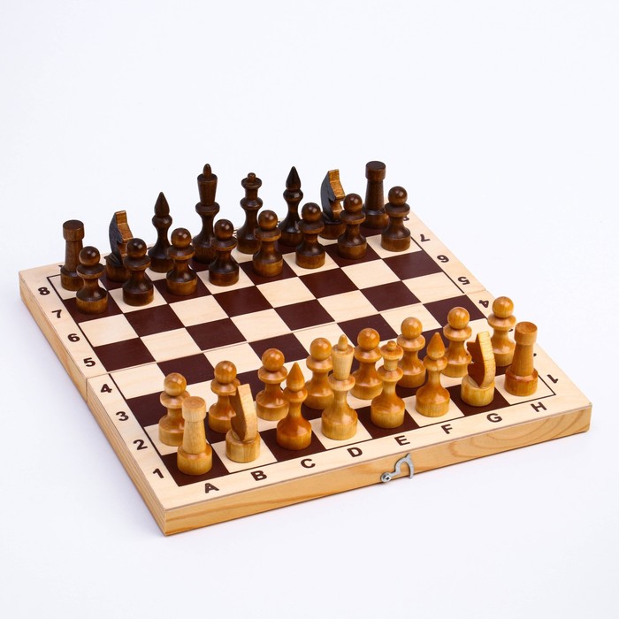 Фигуры шахматные обиходные, дерево, король h=7.2 см, пешка 4.5 см