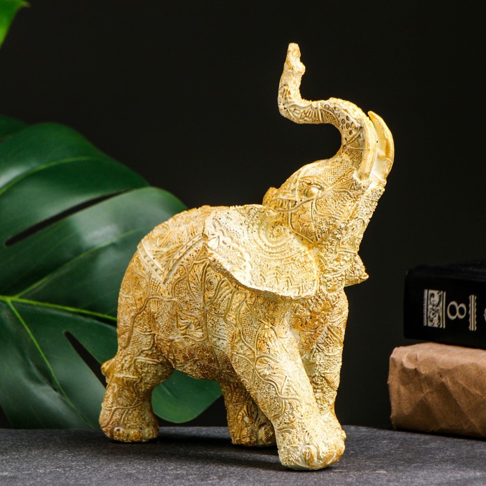 Фигура Слон ажурный золото, 16х9х19см