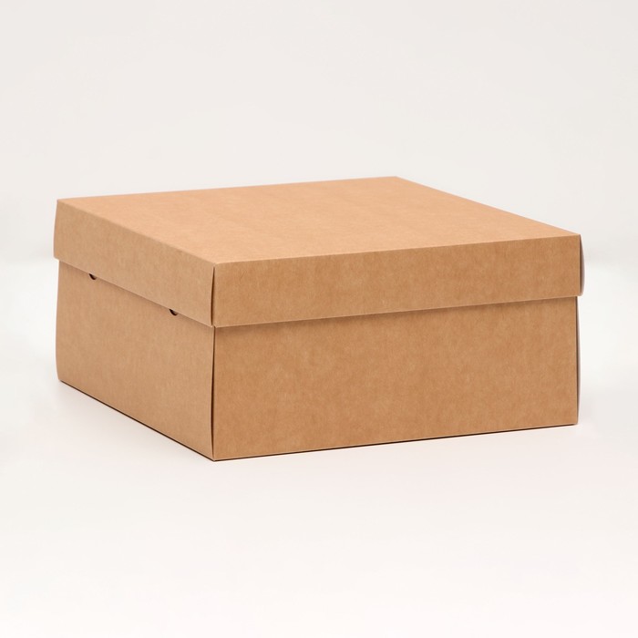 Коробка складная, крышка-дно, крафт, 25 х 25 х 12 см коробка складная крышка дно с окном белая 25 х 25 х 12 см