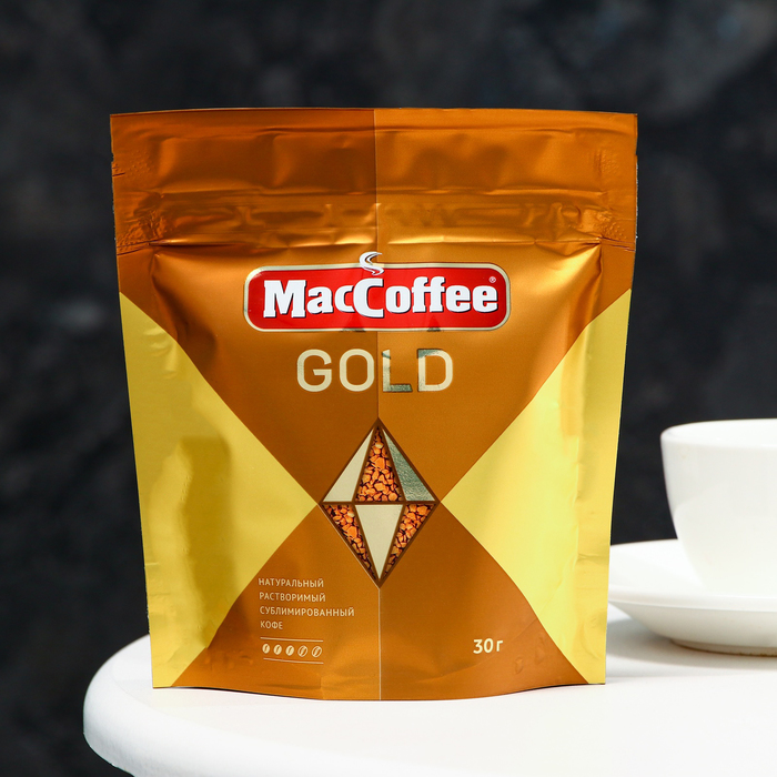 Кофе растворимый MacCoffee Gold, 30 г кофе растворимый maccoffee gold 30 г