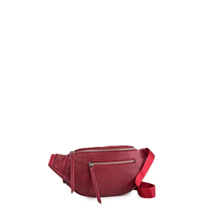 фото 1087 сумка поясная, отдел на молнии, цвет бордовый 14х7,5х38см s.lavia