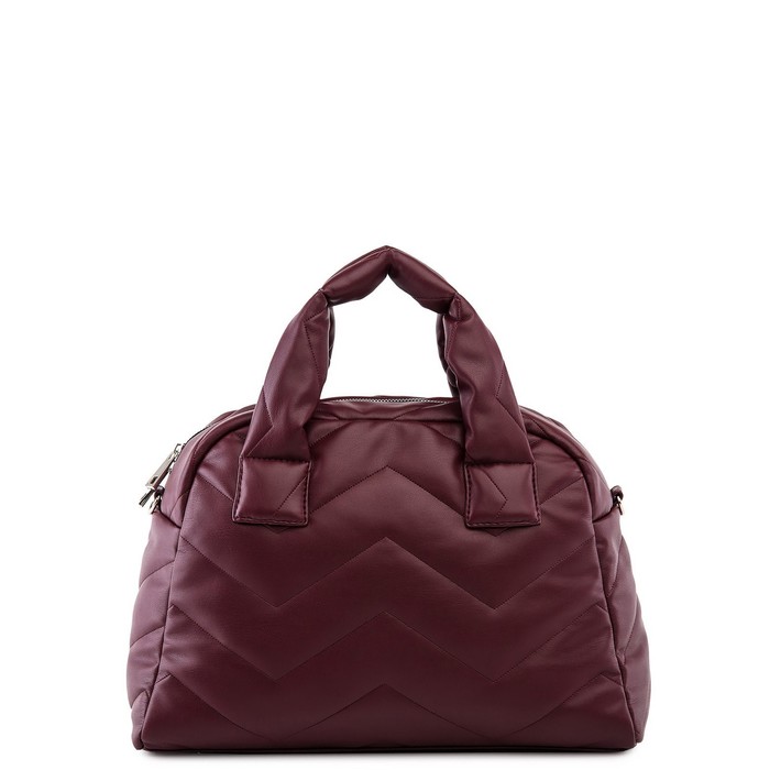 1229 Сумка саквояж, отдел на молнии, цвет бордовый 25х14х35см