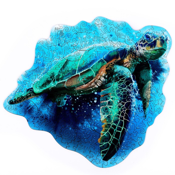 Фигурный пазл «Морская черепаха» яркая современная металлическая подвеска в гостиную морская черепаха ремесло морская черепаха скульптура декор для стен