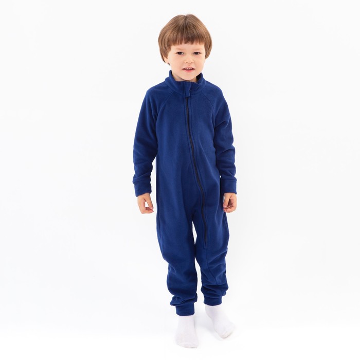 Комбинезон для мальчика, цвет тёмно-синий, рост 98-104 см пижама для мальчика дино цвет голубой тёмно синий рост 98 104 см
