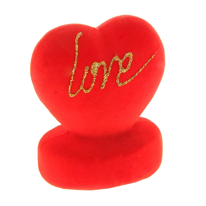 Сердце на подставке бархатное "Любовь"