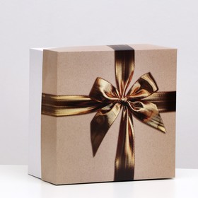 

Кондитерская упаковка, короб, "Золотой бант" 21,5 х 21,5 х 12 см, 1 кг, набор 10 шт