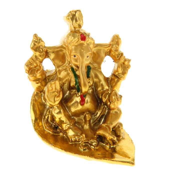 Нэцкэ под золото "Ганеша на листе"
