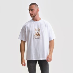 

Футболка мужская Tupac, цвет белый, размер 2XL