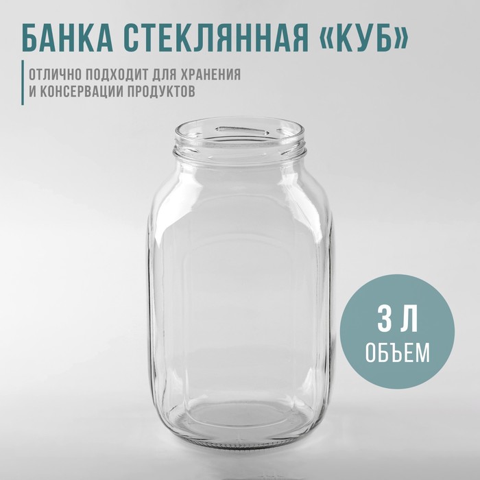 Банка стеклянная «Кубышка», 3 л, ТО-100 мм