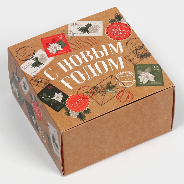 

Коробка сборная «Новогодняя почта», 14 х 14 х 8 см