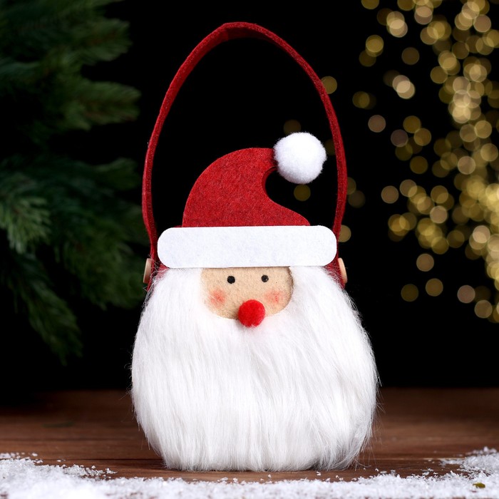 Новогодняя корзинка для декора «Дед Мороз» 12,5 × 8,5 × 24 см новогодняя корзинка для декора дед мороз 14х6х19 см 7690785