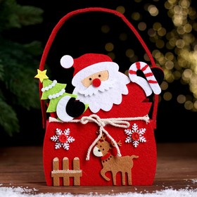Новогодняя корзинка для декора «Дед Мороз» 14 × 6 × 19 см Ош