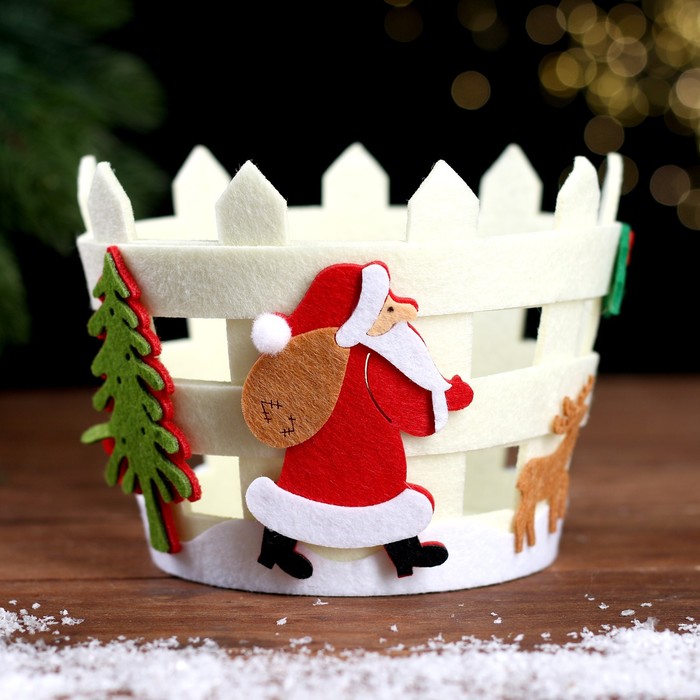 Новогодняя корзинка для декора «Дед Мороз с подарками» 16 × 11,5 × 12 см новогодняя корзинка для декора дед мороз 14х6х19 см 7690785