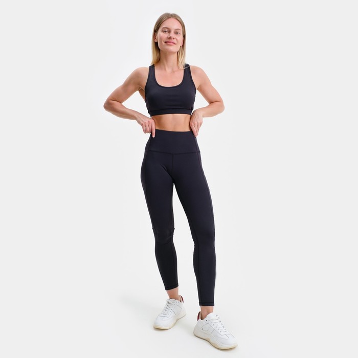 

Костюм женский Adidas (топ/леггинсы), цвет чёрный, размер S