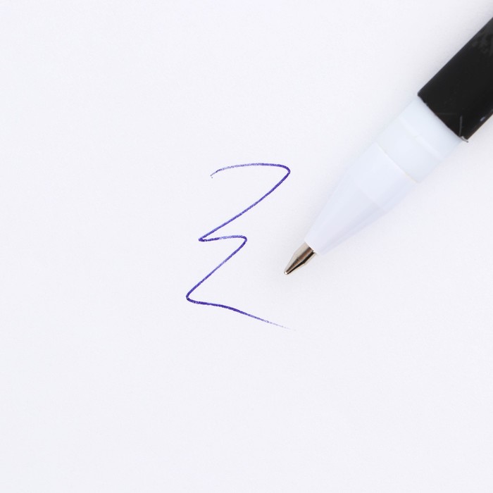 Ручка пластик с колпачком шариковая, синяя паста "Герб" 0.7 мм
