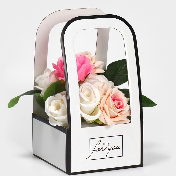 Коробка-переноска для цветов For you, 12 × 12  × 22 см