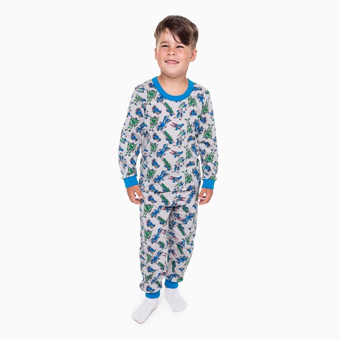 Пижама для мальчика, цвет серый/трансформер, рост 110 см