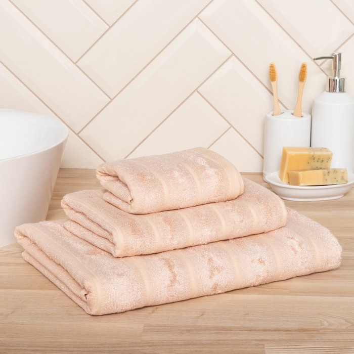 

Полотенце махровое "Этель" Bamboo Biege 50х90 см, 70% хл, 30% бамбук, 450гр/м2