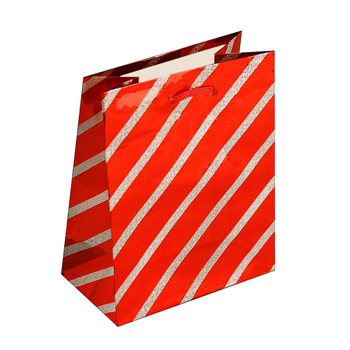 Пакет голографический "Серебряная полоска", 29 х 38 х 9 см