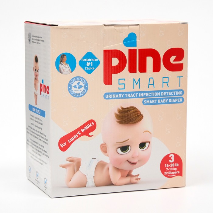 Подгузники детские умные Pine Smart 3 Midi, 7 - 13 кг, 22 шт. умные детские подгузники pine smart 3