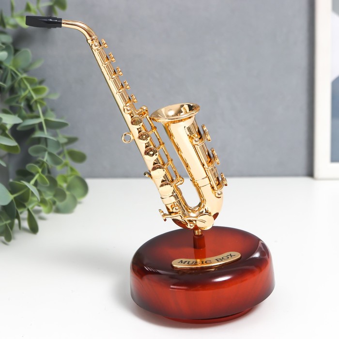 Сувенир музыкальный механический Саксофон 9,5х9,5х20 см