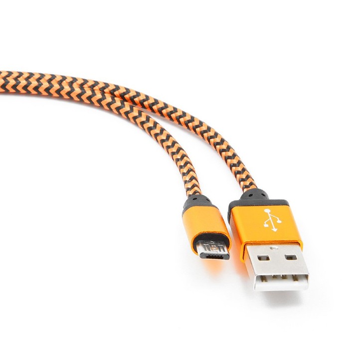 Кабель Cablexpert CC-mUSB2oe1m, microUSB - USB, 1 м, зарядка + передача данных, оранжевый