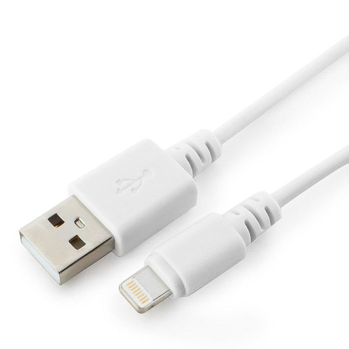 Кабель Cablexpert CC-USB-AP2MWP, Lightning - USB, 1 м, белый комплект 9 штук кабель usb 2 0 lightning м м 1 м cablexpert бел cc usb ap2mwp
