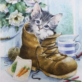 

Декупажная карта "Котята в башмаках" формат А4, плотность 45г/м2