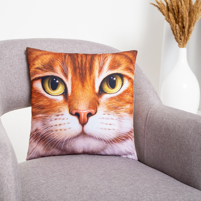 фото Подушка декоративная, размер 35х35 см, габардин, холлофайбер, полиэстер100% гранд-стиль