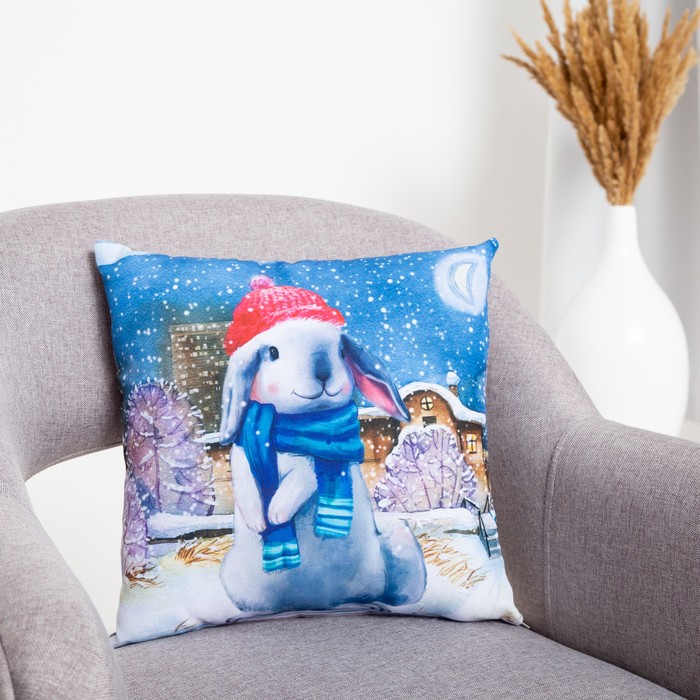 фото Подушка декоративная, размер 35х35 см, габардин, холлофайбер, полиэстер100% гранд-стиль