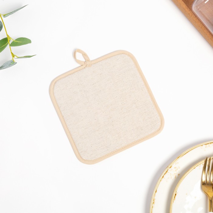 

Прихватка Рецепты, размер 18х18 см, 50% лён, 50% хлопок, 160г/м²