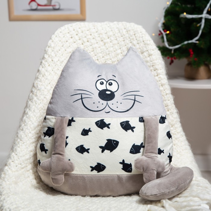 фото Подушка декоративная морячок рыбка 32х40см, плюш, холофайбер гранд-стиль