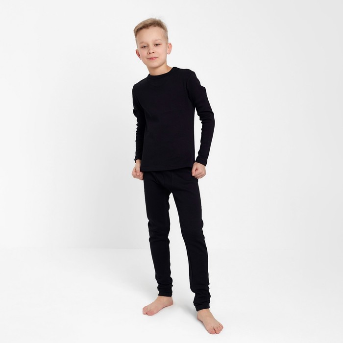 Термобелье для мальчика (лонгслив, легинсы) цвет чёрный, рост 140 kanzler лонгслив термобелье