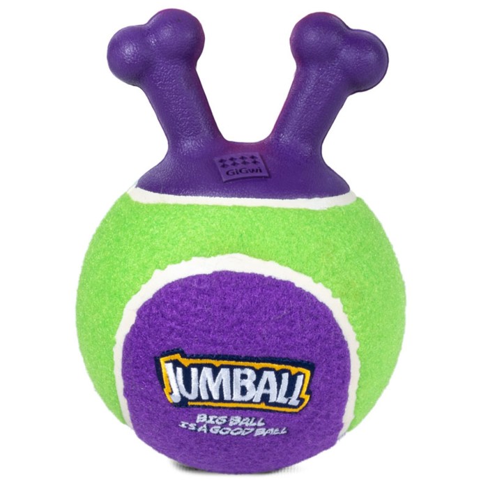 Игрушка для собак Мяч теннисный c ручками зеленый 18см, серия JUMBALL