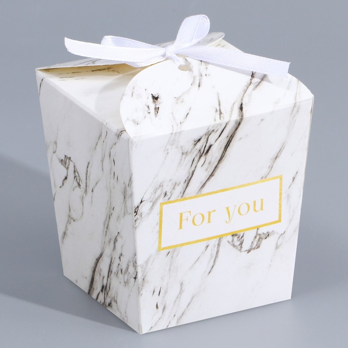 Коробка бонбоньерка, упаковка подарочная, «Мрамор», 7.5 х 8 х 7.5 см