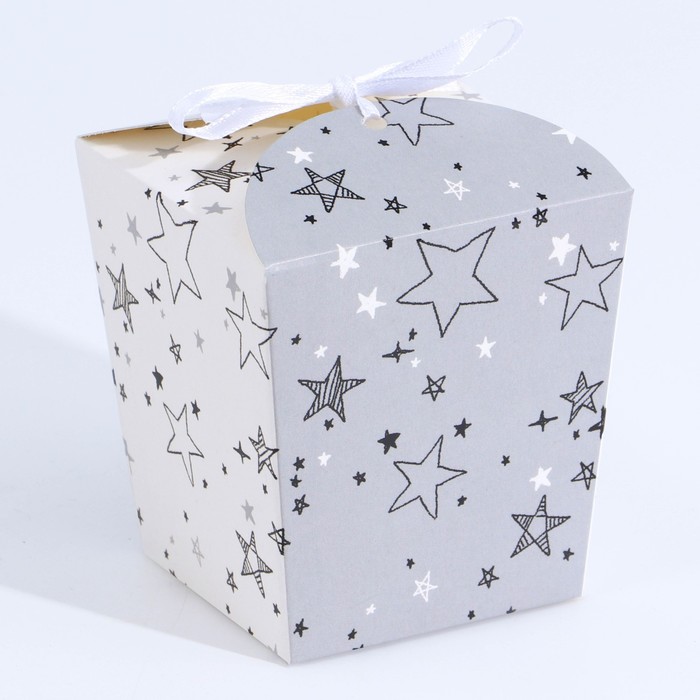 Коробка бонбоньерка, упаковка подарочная, «Звёзды», 7.5 х 8 х 7.5 см