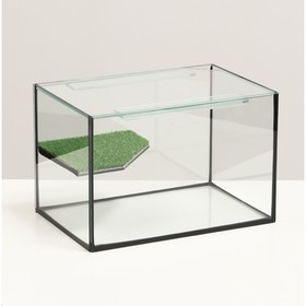 Террариум с покровным стеклом и мостиком 12 литров, 30х20х20 см