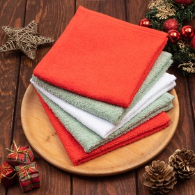 

Набор махровых полотенец Этель "С Новым годом"30х30 см -5шт, 100% хл, 340гр/м2