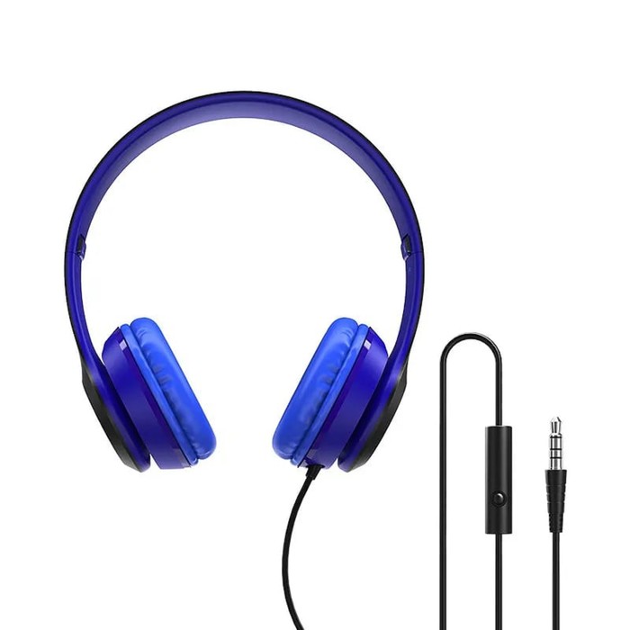 Наушники Borofone BO5 Star sound, накладные, микрофон, Jack 3.5 мм, кабель 1.2 м, синие