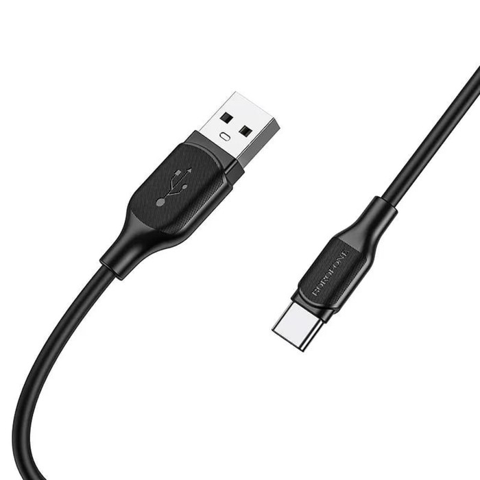 

Кабель Borofone BX42, Type-C - USB, 3 А, 1 м, TPE оплётка, чёрный