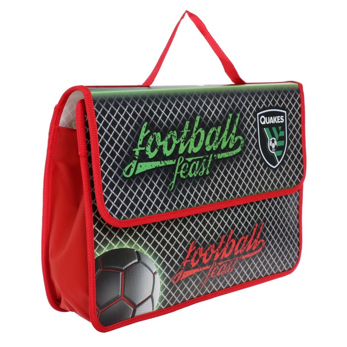 

Папка-портфель на липучке, пластиковая, А4, "Foorball Feast", 330 х 240 х 90, для мальчика