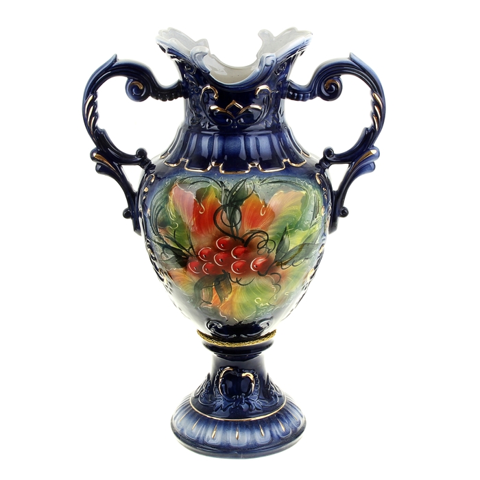 Ваза напольная "Астория" калина, кобальт