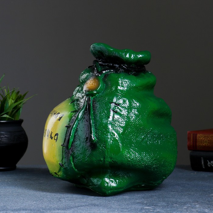 Копилка "Мешок: мощная заначка" зелёная