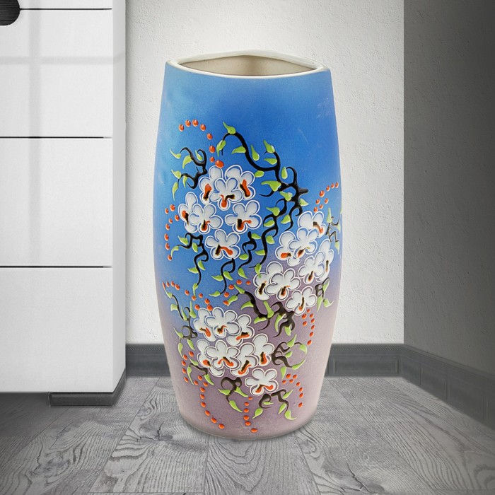 Ваза "Романтик" сакура, голубая
