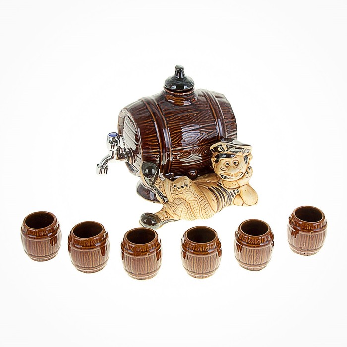 Бочка для вина с рюмками "Моряк" 4 л