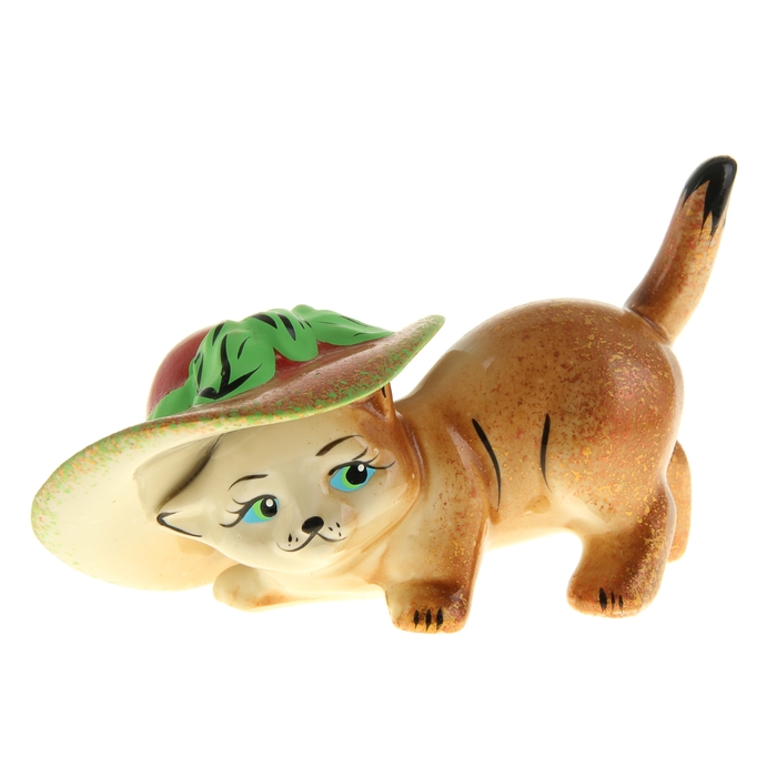 Сувенир "Кот в шляпе" коричневый