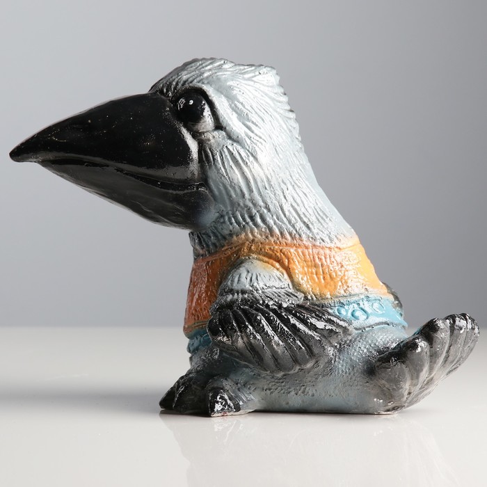 Копилка "Ворона" малая, серая, микс